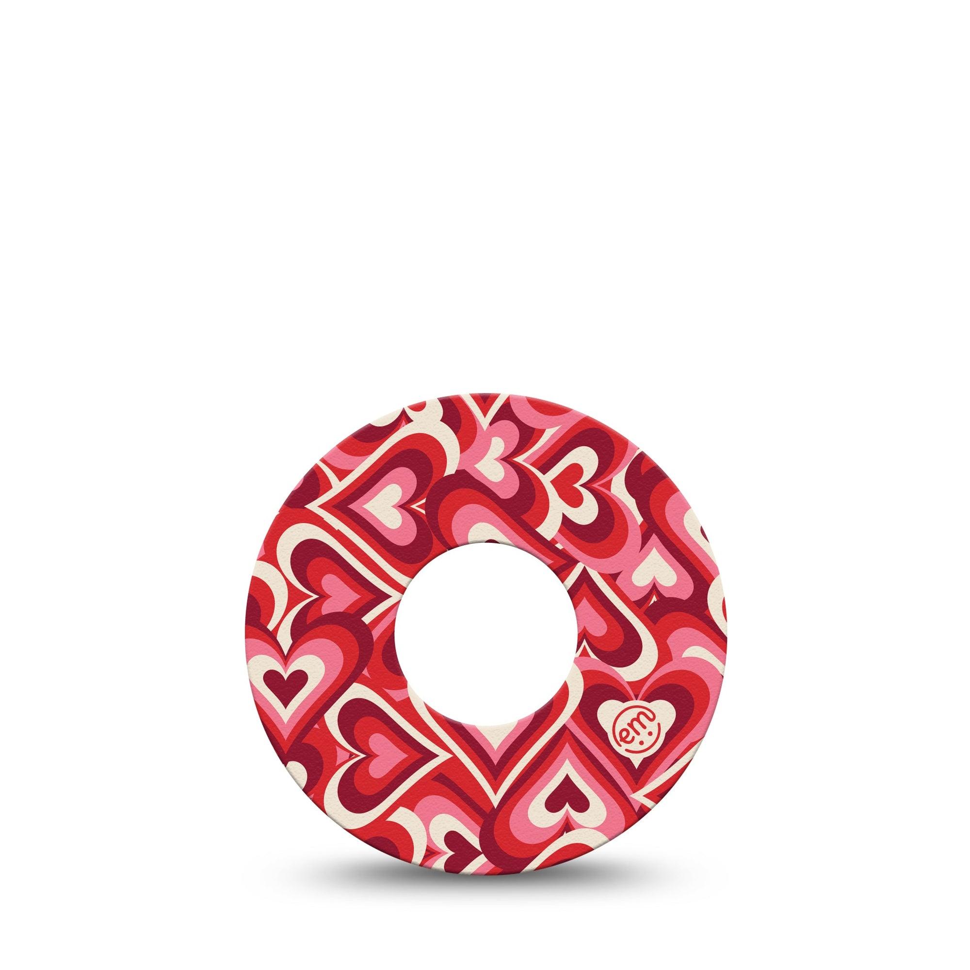 ExpressionMed Valentine Hearts Infusion Set Tape Single Tape Love Red Hearts, Overlay Patch CGM Design