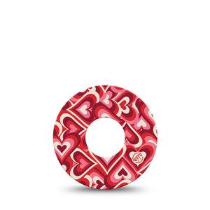 ExpressionMed Valentine Hearts Infusion Set Tape Single Tape Love Red Hearts, Overlay Patch CGM Design