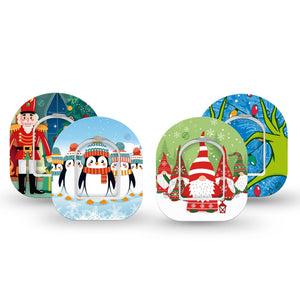 ExpressionMed Christmas Wonders Variety Pack Omnipod Surface Center Sticker and Mini Tape  Christmas Time Artwork Vinyl Sticker and Tape Design Pump Design