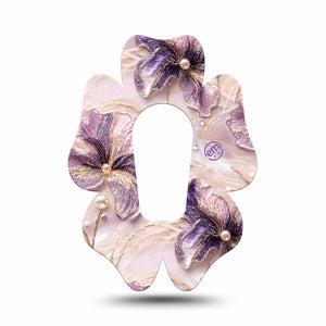 ExpressionMed Pink Pearls Dexcom G6 Flower, Single Tape Sparkle glitter floral inspired Overlay Tape for CGM