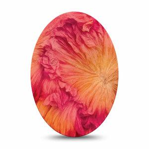 ExpressionMed Ruffles Medtronic Guardian Enlite Universal Oval, Single Tape Orange ruffles Vinyl Decoration for CGM