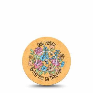 ExpressionMed Strength in Bloom Freestyle Libre, Libre 2 Plus, and Abbott Lingo, Single Tape and Single Sticker Positive florals Overlay Patch for CGM
