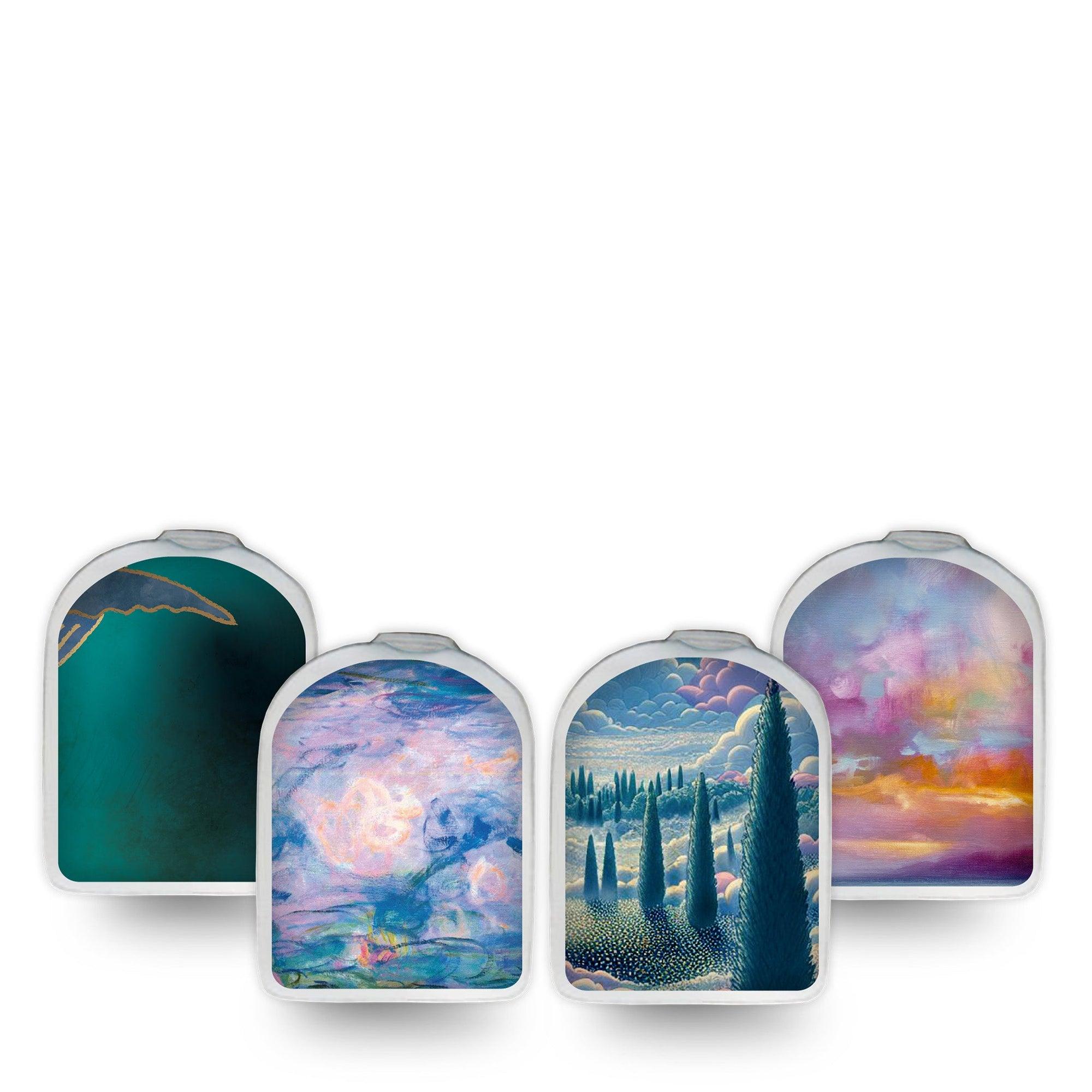 ExpressionMed Spirited Away Variety Pack Omnipod Surface Center Sticker 4-Pack Sticker Variety Cloud Water Inspired Vinyl Decoration Pump Design