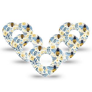 ExpressionMed Busy Bees Infusion Heart, 10-Pack Spring petals bees Adhesive Tape For Pump
