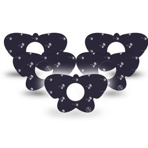 ExpressionMed Palm Trees Infusion Set Butterfly Shape Tape 10-Pack Tape Palm Shadows, Plaster Continuous Glucose Monitor Design