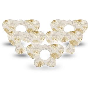 ExpressionMed Sketched Peonies Infusion Butterfly, 10-Pack Peony line art flowers Fixing Ring Tape For Pump