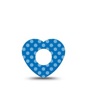 ExpressionMed Blue Polka Dots Infusion Set Heart Shape Tape, 5-Pack Tape Blue Dots Classic, Adhesive Tape Continuous Glucose Monitor Design