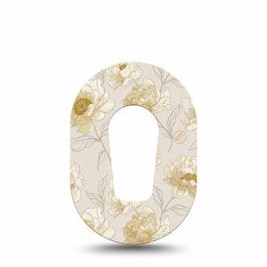 ExpressionMed Sketched Peonies Dexcom G6 Mini, Single Tape Minimal peony illustration Adhesive Tape for CGM