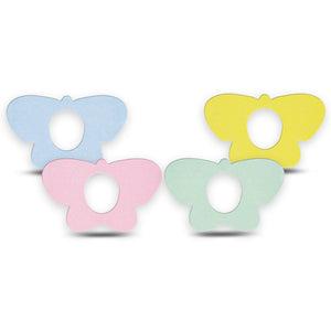 ExpressionMed Solids Variety Pack Dexcom G7 Butterfly Shape Tape, Dexcom Stelo Glucose Biosensor System, 4-Pack Tape Variety, Pastel Light Shades, Adhesive Tape CGM Design