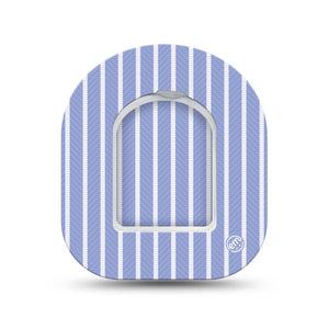 ExpressionMed Blue Stripes Omnipod Mini, Single Tape and Single Sticker Cornflower blue striped Sensor Cover For Pump