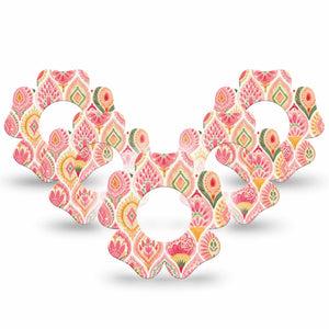 ExpressionMed Blush Freestyle Libre, Libre 2 Plus, and Abbott Lingo Flower, 5-Pack delicate color wash Sensor Cover for Continuous Glucose Monitor