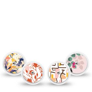 ExpressionMed Sunset Sorbet Variety Pack Freestyle Libre and Libre 2 Plus Sticker, Abbott Lingo, 4-Pack Sticker Variety Fun Geometrical Art, Vinyl Graphics Continuous Glucose Monitor Design