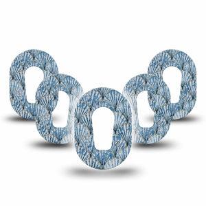 ExpressionMed Seashells Dexcom G6 Mini Tape, 5-Pack Tape Summertime Sea Shells, Adhesive Tape CGM Design