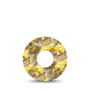 ExpressionMed Fall Camo Infusion Set Tape 5-Pack Outdoorsy Camo In Yellow Overlay Patch CGM Design