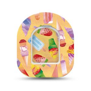 ExpressionMed Popsicle Stand Omnipod Surface Center Sticker and Mini Tape Ice Cream Popsicles Vinyl Sticker and Tape Design Pump Design