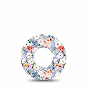 ExpressionMed Petal Breeze Freestyle Libre, Libre 2 Plus, and Abbott Lingo, Single Tape Light color flowers Fixing Ring Patch for CGM