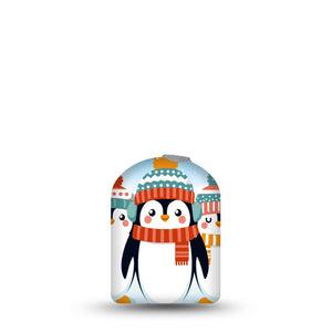 ExpressionMed Penguins In Row Omnipod Full Wrap Center Sticker Single Sticker Only Brightly Colorful Penguin Friends, Vinyl Decoration Pump Design