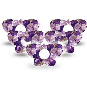 ExpressionMed Plum Gold Infusion Butterfly, 10-Pack Gold outline flowers Fixing Ring Tape For Pump