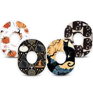 ExpressionMed Pumpkin Paws Variety Pack Dexcom G7 Tape, Dexcom Stelo Glucose Biosensor System, 4-Pack Tape Variety, Spooky Cats, Overlay Tape CGM Design