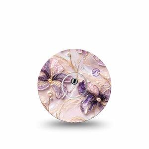 ExpressionMed Pink Pearls Freestyle Libre 3 and Libre 3 Plus, Single Tape and Single Sticker Pink glistening florals Accessories for Continuous Glucose Monitor