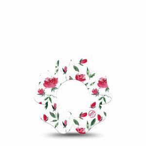 ExpressionMed Rose Garden Freestyle Libre 2 and Libre 2 Plus Flower Shape Tape, Abbott Lingo, Single Tape Rose Petals, Plaster CGM Design
