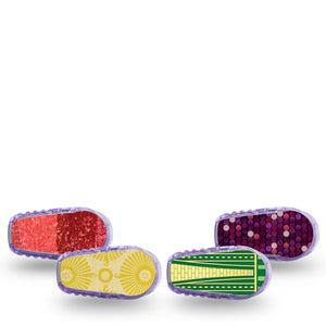 ExpressionMed Somewhere Over the Rainbow Variety Pack Dexcom G6 Sticker, 4-pack Sticker Variety, Dazzling Dorthy Inspired, Decorative Decal CGM Design