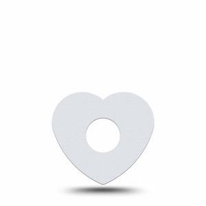 ExpressionMed White Freestyle Libre 3 and Libre 3 Plus Heart Shape Tape Single Tape Classic White, Patch CGM Design