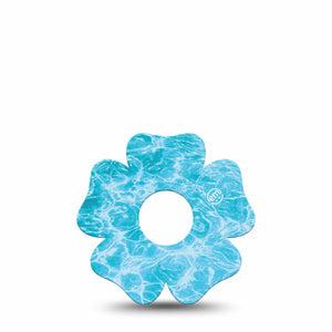 ExpressionMed Sunlit Water Freestyle Libre 3 and Libre 3 Plus Flower, Single Tape Sunny pool day Decorative Adhesive Tape for CGM