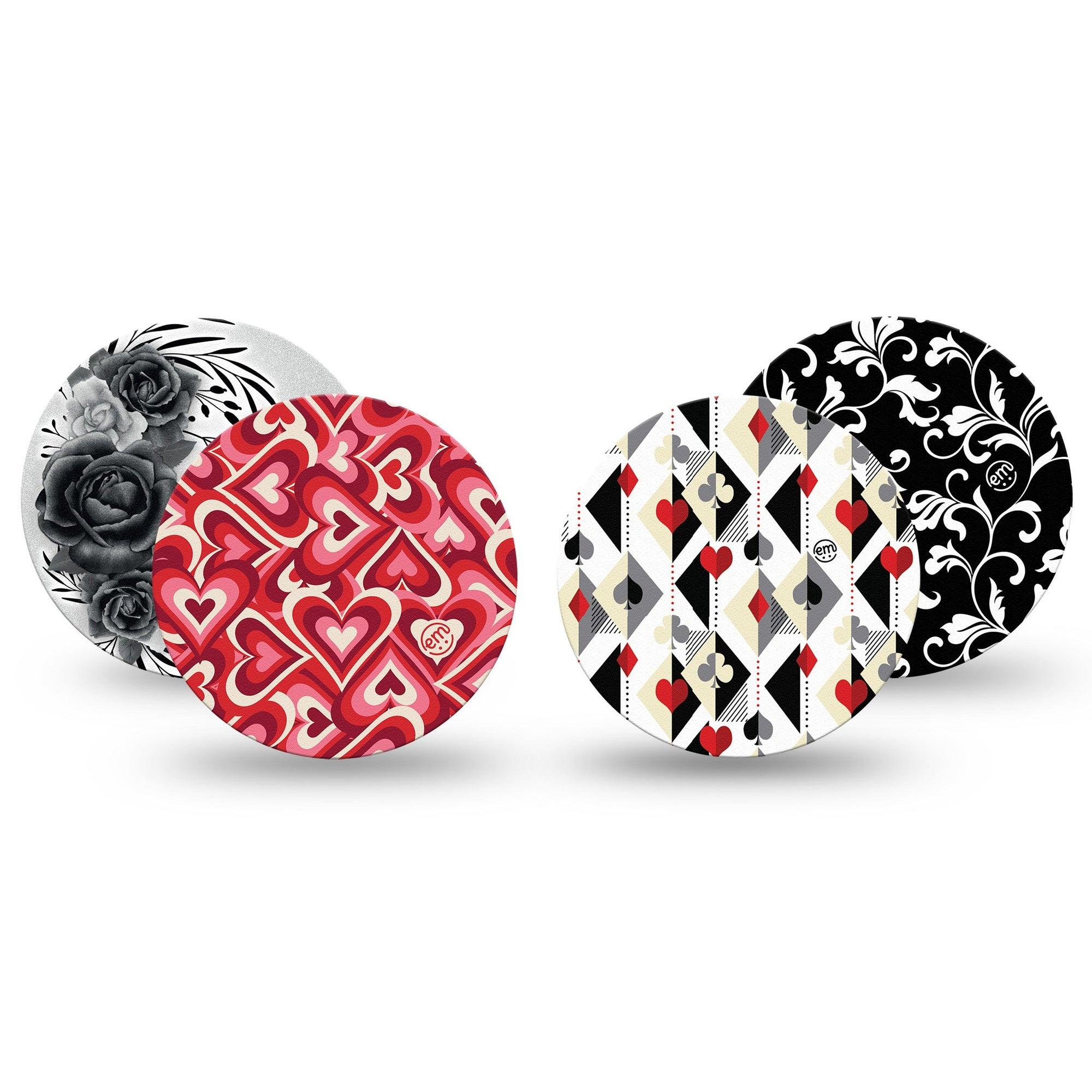 ExpressionMed Ace of Style Variety Pack Dexcom G7 Overpatch, Dexcom Stelo Glucose Biosensor System, 4-Pack  Tape Variety Playing Deck Patterns, Overlay Tape CGM Design