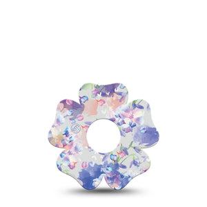 ExpressionMed Dreamy Blooms Freestyle Libre 3 Flower Shape Tape Single Transparent like violet blooms Adhesive Tape CGM Design