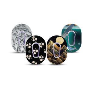 ExpressionMed Wild & Wonder Variety Pack Dexcom G6 Mini Tape, 4-Pack Tape and 4-Pack Sticker Variety, Whimsical Animals, Adhesive Tape CGM Design