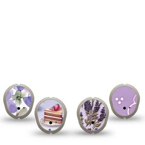 ExpressionMed Garden Party Dexcom G7 and Dexcom Stelo Glucose Biosensor System Sticker, 4-Pack Sticker Delicate deserts and lavenders Sensor Cover for Continuous Glucose Monitor