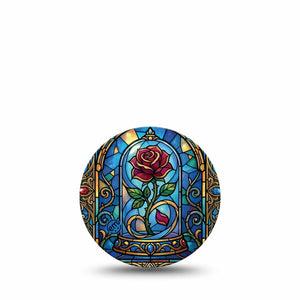 ExpressionMed Enchanted Rose Freestyle Libre 3 and Libre 3 Plus OverPatch, Single Tape glass dome rose Adhesive Tape for CGM