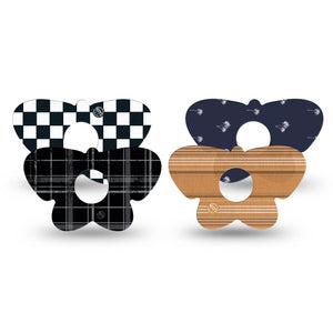 ExpressionMed Everyday Classic Freestyle Libre 3 and Libre 3 Plus Butterfly, 4-Pack Tape Classic plaids and checkered prints Waterproof Plaster for CGM