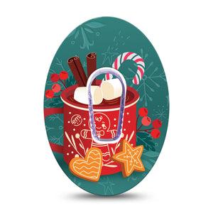 ExpressionMed Hot Chocolate Dexcom G6 Sticker and Tape  Holiday Hot Cocoa, Vinyl Sticker and Tape Design CGM Design