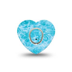 ExpressionMed Sunlit Water Dexcom G7 and Dexcom Stelo Glucose Biosensor System Heart, Single Tape and Single Sticker Water surface pattern Best Covers for CGM