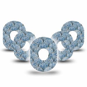 ExpressionMed Seashells Dexcom G7 Tape, Dexcom Stelo Glucose Biosensor System, 5-Pack Tape Sea Shell Pattern, Overlay Tape CGM Design