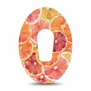 ExpressionMed Oranges Dexcom G6, Single Tape Painted citrus fruit Fixing Ring Tape for Continuous Glucose Monitor