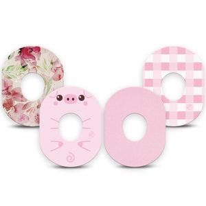 ExpressionMed Powder Pink Variety Pack Dexcom G7 Tape, Dexcom Stelo Glucose Biosensor System, 4-Pack Tape Variety, Pastel Pink Colors, Overlay Tape CGM Design