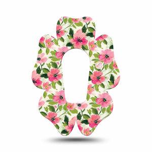 ExpressionMed Painter’s Cosmos Dexcom G6 Flower, Single Tape Spring pink florals Overlay Tape for CGM