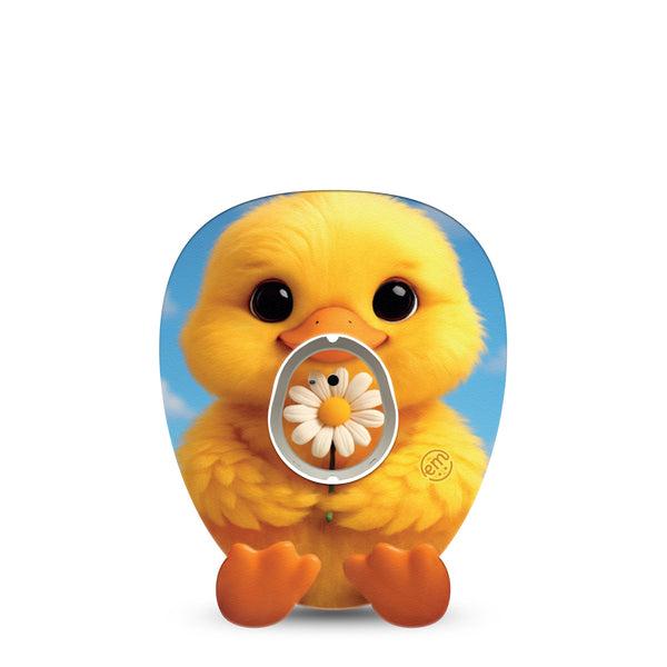 ExpressionMed Daisy Duckling Dexcom G7 and Dexcom Stelo Glucose Biosensor System Gumdrop, Single Tape and Single Sticker Cute sitting duck Overlay Patch for CGM