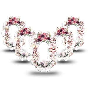 ExpressionMed Just Breathe Dexcom G6 Flower Shape Tape 5-Pack Tape Tranquil Breaths, Adhesive Patch Continuous Glucose Monitor Design