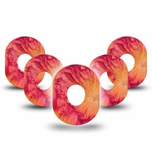 ExpressionMed Ruffles Dexcom G7 and Dexcom Stelo Glucose Biosensor System Gumdrop, 5-Pack Ruffle floral inspired Adhesive Patch for Continuous Glucose Monitor