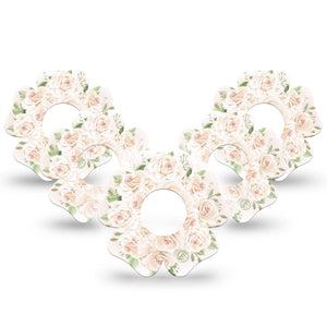 ExpressionMed Wedding Bouquet Infusion Set Flower Shape Tape 10-Pack Tape Floral Arrangement, Plaster Continuous Glucose Monitor Design