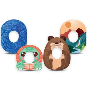 ExpressionMed River Retreat Variety Pack Dexcom G7 Tape, Dexcom Stelo Glucose Biosensor System, 4-Pack Tape Variety Charming Ocean Dwellers, Overlay Tape CGM Design