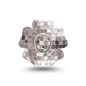 ExpressionMed Mirror Ball Dexcom G7 and Dexcom Stelo Glucose Biosensor System Flower, Single Tape and Single Sticker Mirror disco ball Patch for CGM