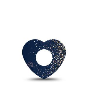 ExpressionMed Gold Sparkles Infusion Set Heart Shape Tape 5-Pack Tape Sparkling Gold, Adhesive Tape Continuous Glucose Monitor Design