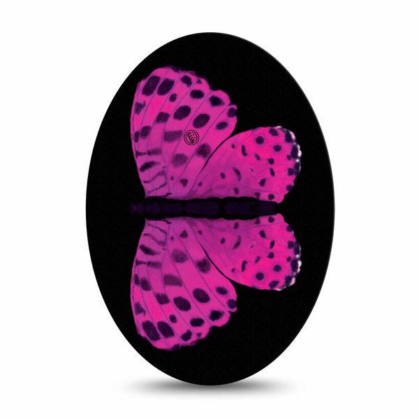 ExpressionMed Spotted Pink Butterfly Medtronic Guardian Enlite Universal Oval Single Tape Pink Butterfly Insect Plaster Continuous Glucose Monitor Design