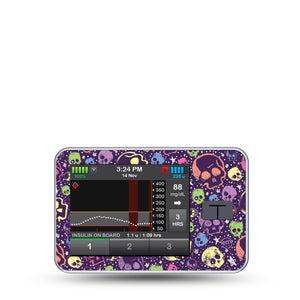 ExpressionMed Neon Skulls Tandem T-Slim Sticker, Single Sticker Only Electric Colorful Skulls, Vinyl Decoration Pump Design