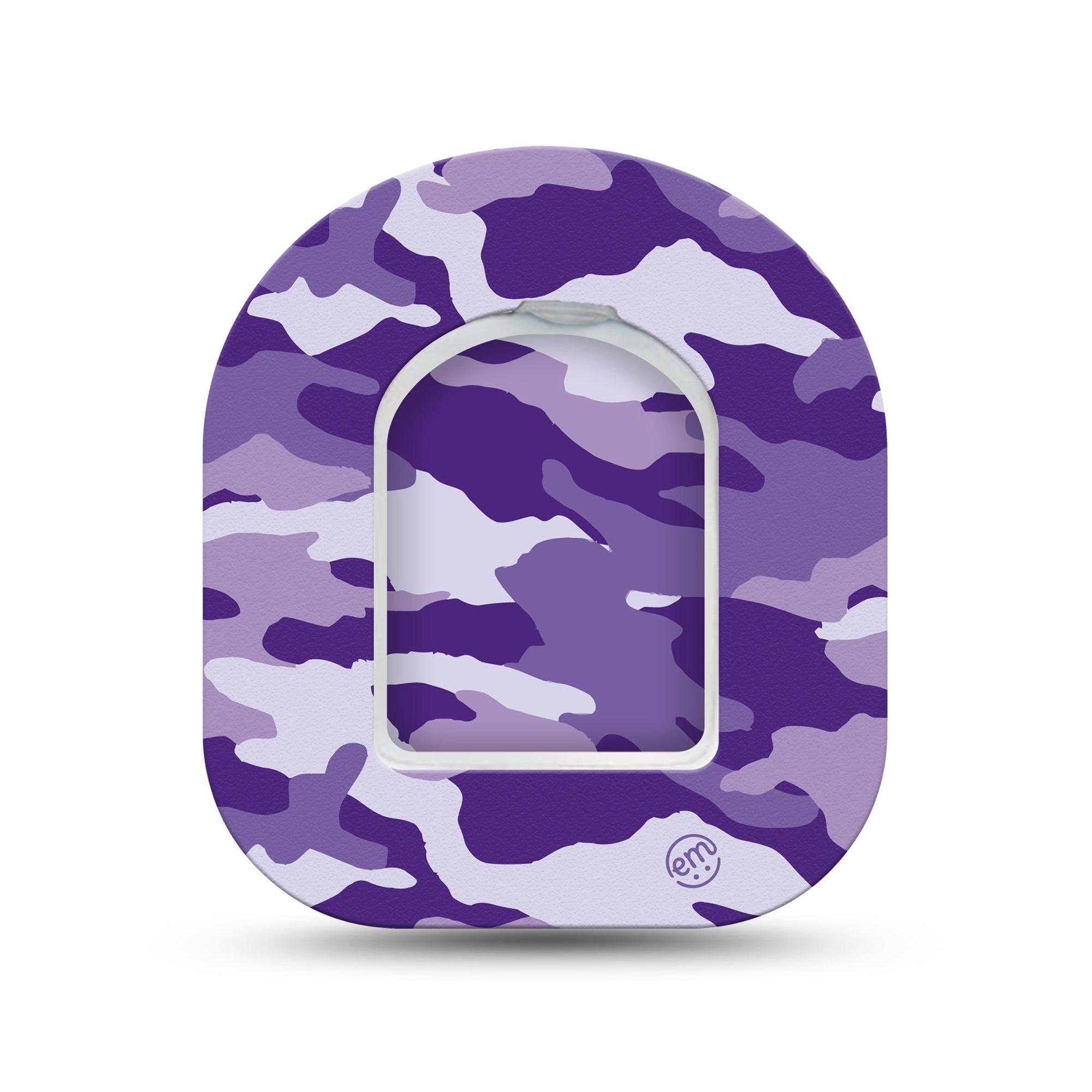 ExpressionMed Purple Camo Omnipod Surface Center Sticker and Mini Tape Purple Disguise Themed Vinyl Sticker and Tape Design Pump Design